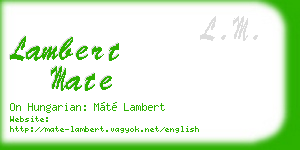 lambert mate business card