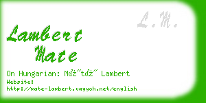 lambert mate business card